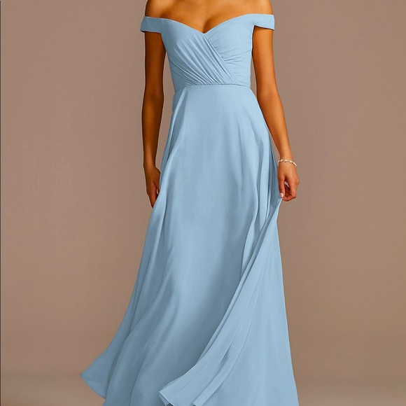 David's Bridal Dresses & Skirts - Dusty Blue Bridesmaid Maxi Dress
